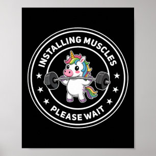 Installieren von Muskeln Bitte warten Sie Niedlich Poster