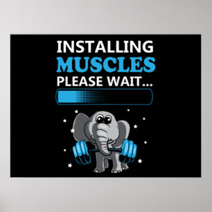 Installing muscles please wait elephant Gym Poster
