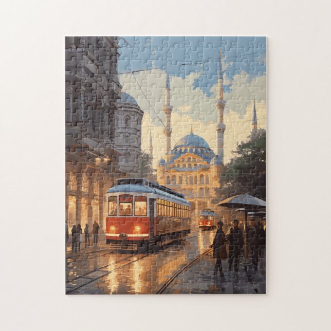 Instanbul Turkey Reisen Kunst Vintag Jigsaw Puzzle (Vertikal)