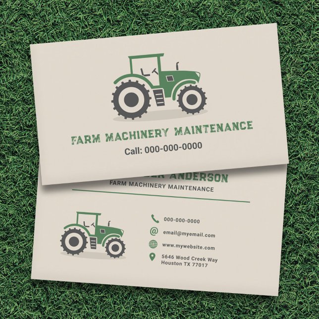 Instandhaltung von Zugmaschinen Visitenkarte (Farm Tractor Maintenance Business Card)