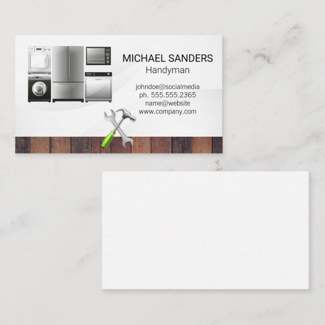 Instandhaltungsarbeiten Visitenkarte (Vorne/Hinten)