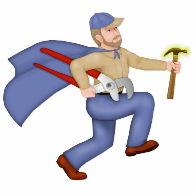 Instandhaltungsmann Freistehende Fotoskulptur (Vorne)