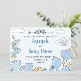 Instant bestellbare Baby Boy Aqeeqah Einladungskar Einladung