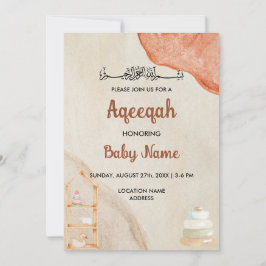 Instant Boho Cream Aqeeqah Aqiqah Einladungskarte Einladung