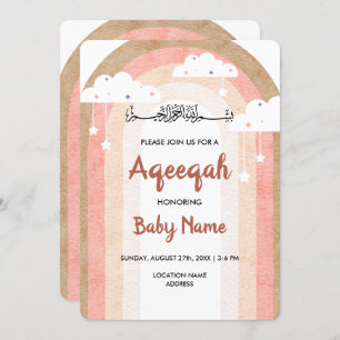 Instant Boho Rainbow Aqeeqah Aqiqah Invite Card Einladung