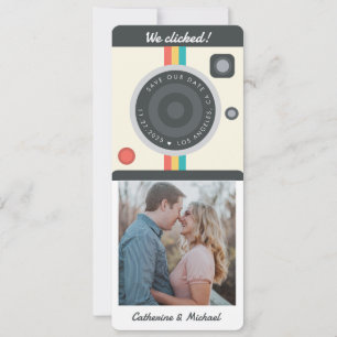Instant Camera Couple-Foto Datum Position einzigar Save The Date