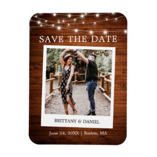 Instant Camera Foto Holzleuchten Save the Date Magnet