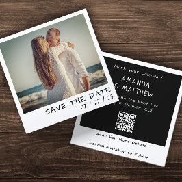 Instant Camera Foto QR Code Retro Hochzeit Save The Date