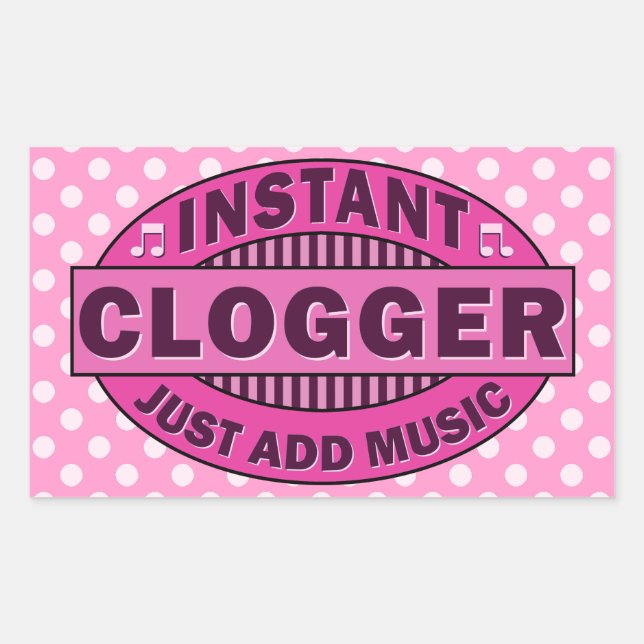 Instant Clogger einfach Musik hinzufügen Pink Rechteckiger Aufkleber (Vorderseite)