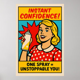 Instant Confidence Spray - Pop Art Empowerment Poster