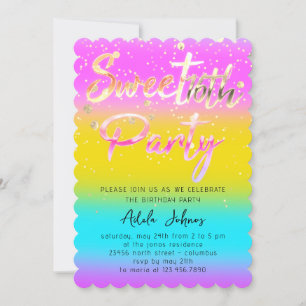 Instant Download Birthday Party Gold Pinky Einladung