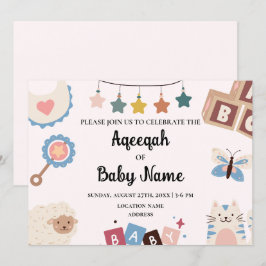 Instant Editable Aqeeqah Aqiqah Einladungskarte Einladung