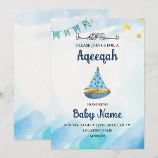 Instant Editable Aqeeqah Aqiqah Einladungskarte Einladung