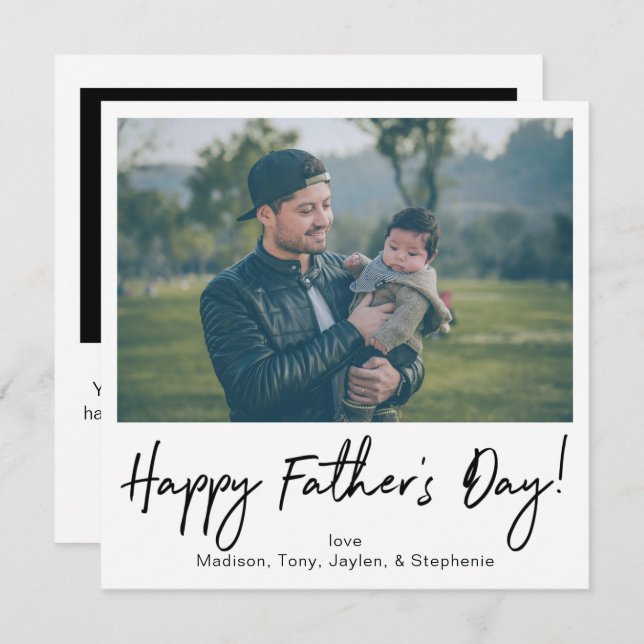 Instant Foto Happy Father's Day Card Einladung (Vorne/Hinten)