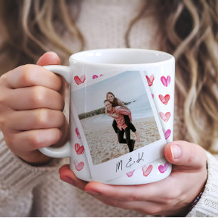 Instant Foto Hearts Monogramm Kaffeetasse