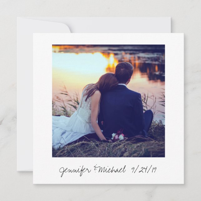 Instant Foto Look Wedding Foto Vielen Dank Dankeskarte (Vorderseite)