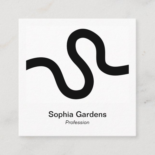 Instant Foto Style - Curvy Line 02 Quadratische Visitenkarte (Vorderseite)