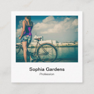 Instant Foto Style - Cyclist Quadratische Visitenkarte