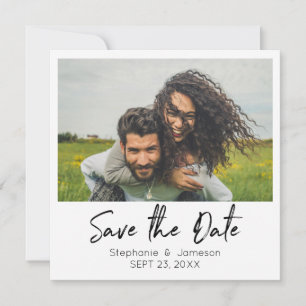 Instant-Foto und Typografie Save the Date - Druckv Einladung