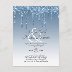 Instant GLITZER Dripping ENGAGEMENT Party Amperand Postkarte