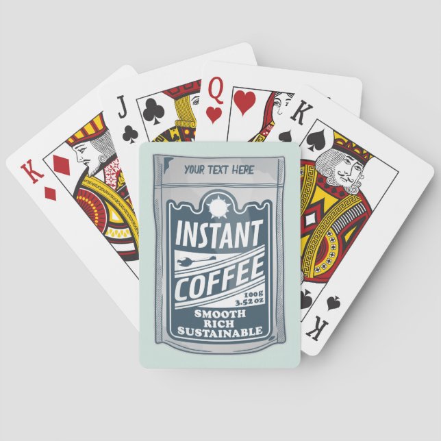 Instant-Kaffee-Pop-Kunstdarstellung Spielkarten (Rückseite)