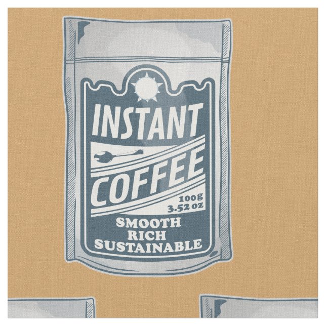 Instant-Kaffee-Pop-Kunstdarstellung Stoff (Nahaufnahme)