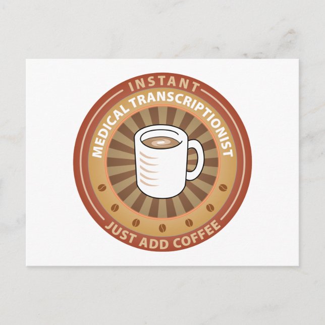 Instant Medical Transcriptionist Postkarte (Vorderseite)