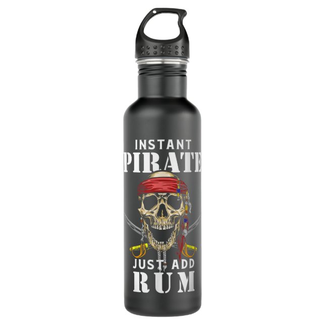 Instant Pirate einfach Rum Funny Rum Lover hinzufü Edelstahlflasche (Vorderseite)