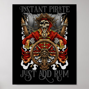 Instant Pirate einfach Rum Halloween Cruise Pirat Poster