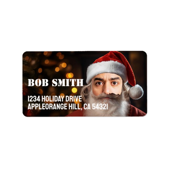Instant Santa! Fügen Sie einfach Ihr Gesicht hinzu Adressaufkleber (Vorne)