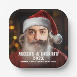 Instant Santa! Fügen Sie einfach Ihr Gesicht hinzu Pappteller