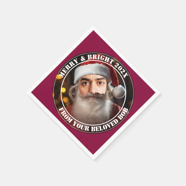 Instant Santa! Fügen Sie einfach Ihr Gesicht hinzu Serviette (Ecke)