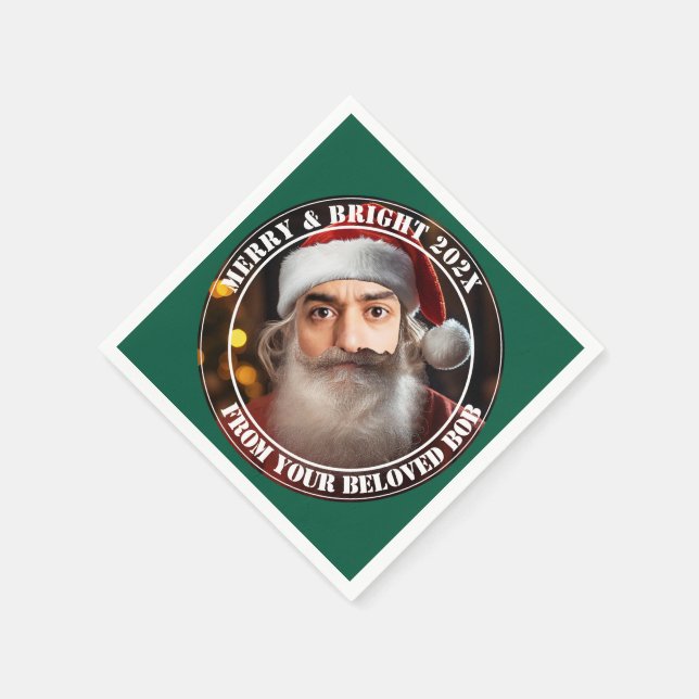 Instant Santa! Fügen Sie einfach Ihr Gesicht hinzu Serviette (Ecke)