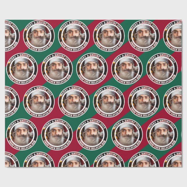 Instant Santa! Just add your face.  Wrapping Paper Geschenkpapier (Flach)