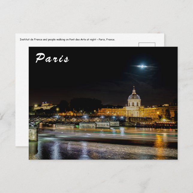 Institut de France und Pont des Arts - Paris Postkarte (Vorne/Hinten)