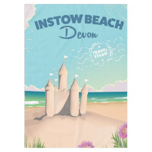 Instow Beach Devon Vintage Reiseposter Tischdecke