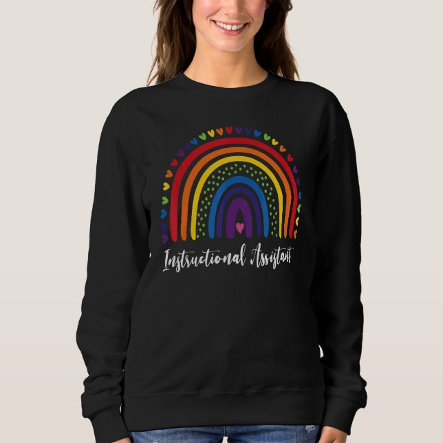 Instructional Assistant Boho Rainbow Graduation Ap Sweatshirt (Vorderseite)