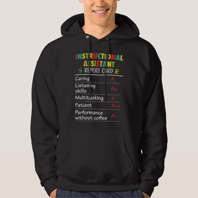 Instructional Assistant Funny Report Appreciation  Hoodie (Vorderseite)