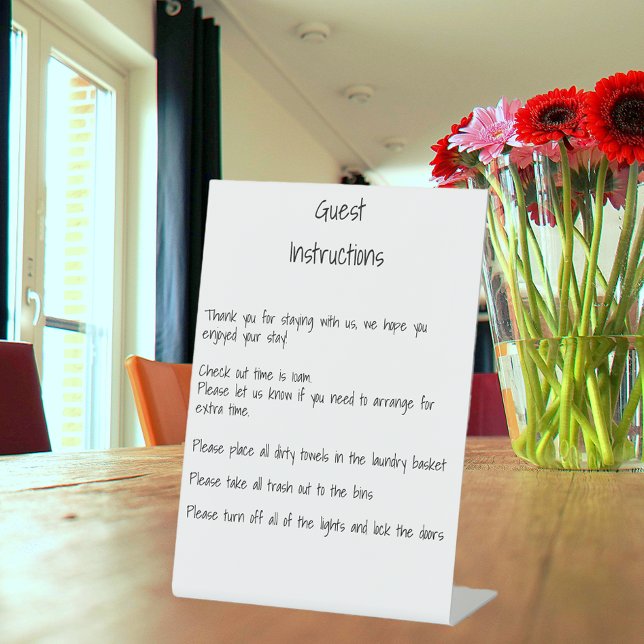 Instruktionen Informationen Guest House Vermietung Sockelschild (Von Creator hochgeladen)