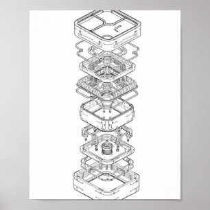 Instruktionsdesign: Modulare Maschinenmontage Poster