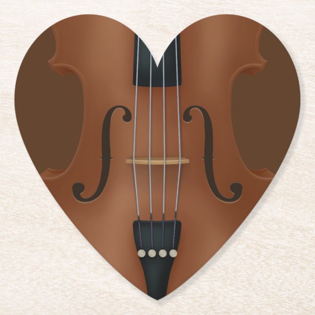 Instrument Cello Viola Violine Herz Untersetzer (Vorderseite)