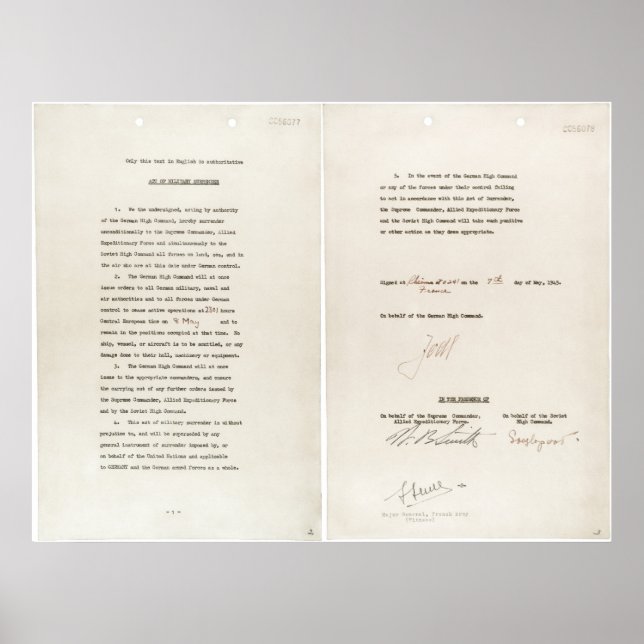 Instrument der Übergabe des Zweiten Weltkriegs dur Poster (Vorne)