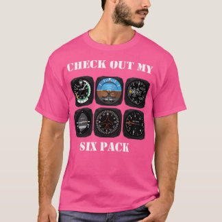 Instrument für Piloten mit 6-Pack T-Shirt