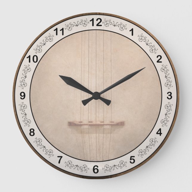 Instrument - String - I Liebe Banjo's Große Wanduhr (Vorderseite)