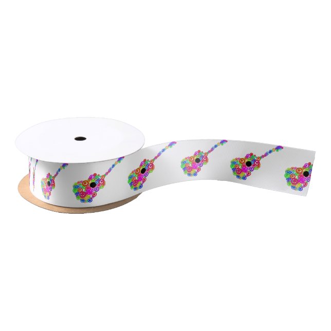 Instrumental digitaler Guitar circle design Satinband (Spule)