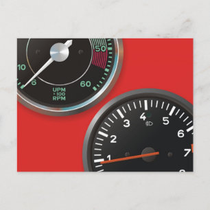 Instrumente für das Vintage Auto / klassische Fahr Postkarte