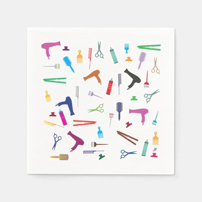 Instrumente für den Haarstil 2 Serviette (Vorderseite)