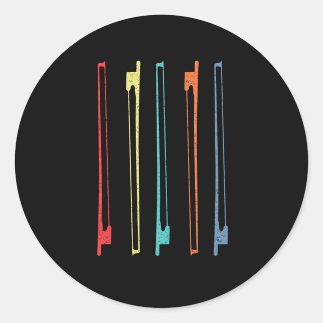 Instrumentengeschenk für Violine-Stick-Vilinist Runder Aufkleber (Vorderseite)