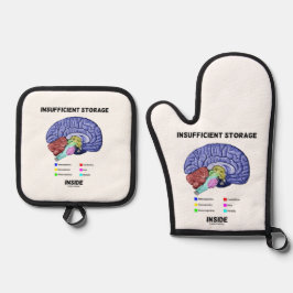 Insufficient Storage Inside Brain Anatomy Humor Ofenhandschuh & Topflappen-Set