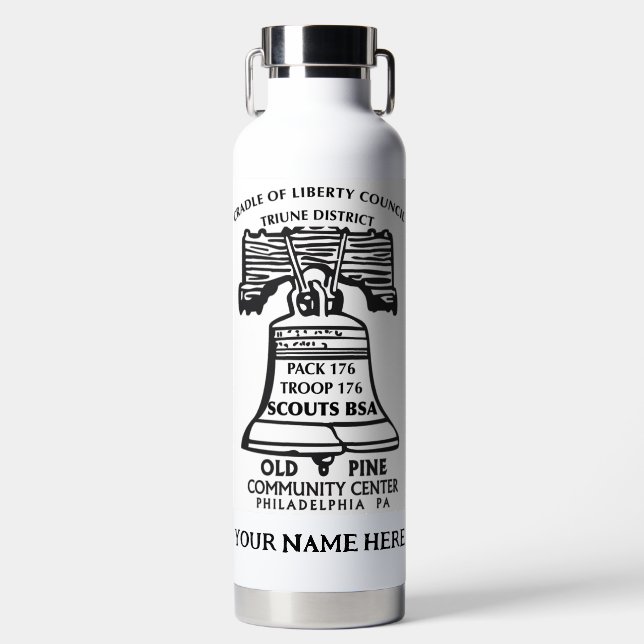 Insulated Water Bottle - White (Personalized) Trinkflasche (Vorderseite)